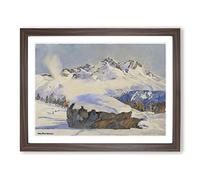 Hans Beat Wieland Swiss Landscape 2 Classic Painting Framed Print | A4 Walnut Framed Wall Art | Ready to Hang | Classic Historical Picture | Living Room Bedroom Lounge Office