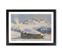 Hans Beat Wieland Swiss Landscape Vol.2 Framed Print | A2 Oak Framed Wall Art | Ready to Hang | Modern Nature Picture | Living Room Bedroom Lounge Office