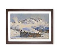 Hans Beat Wieland Swiss Landscape Vol.2 Framed Print | A2 Walnut Framed Wall Art | Ready to Hang | Modern Nature Picture | Living Room Bedroom Lounge Office