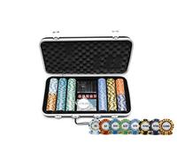 HAN'S DELTA Monte Carlo Poker Club Chip Set 14 Gram for Texas Hold'em, Blackjack, Casino Gambling with Black ABS Case, Cards, Dealer Button (Choose 300 or 500 Chips Set) (300 Chips Set)