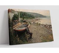 Hans Heyerdahl View from Ã…sgårdstrand Canvas Wall Art Picture Print - 47 inch wide x 32 inch high (Frame Depth 30mm)