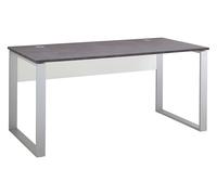 Hans Home Office Sled Frame Rectangular Desk, White, Basalto Dark