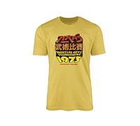 Han's Martial Arts Tournament T-Shirt - Vintage Retro Fight Competition Hong Kong Movie Themed Novelty Tee Top Design 100% Combed Cotton High-Density Extreme Comfort (Daisy Yellow, L)