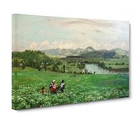 Hans Thoma Family in the Fields Canvas Print | Gallery Wrapped 30mm Frame Wall Art | 30x20 inches | Ready to Hang | Classic Landscape Picture | Living Room Bedroom Lounge Office