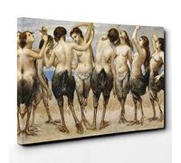 Hans Thoma Women in Bird Bodies Canvas Print | Gallery Wrapped 30mm Frame Wall Art | 30x20 inches | Ready to Hang | Modern Animals Picture | Living Room Bedroom Lounge Office