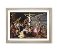 Hans von Aachen The Crucifixion Classic Painting Framed Print | A4 Oak Framed Wall Art | Ready to Hang | Classic Historical Picture | Living Room Bedroom Lounge Office