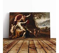 Hans von Aachen Venus and Adonis with Hounds Canvas Print | Gallery Wrapped 30mm Frame Wall Art | 30x20 inches | Ready to Hang | Modern Animal Picture | Living Room Bedroom Lounge Office