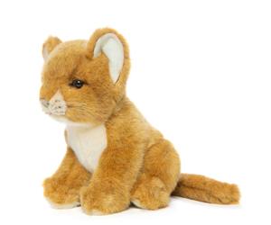 Hansa 7290 Lion Cub Brown Realistic Plush Poseable Toy