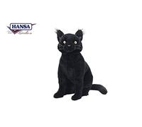 Hansa Black Cat Sitting Plush Soft Toy 35cm 7012