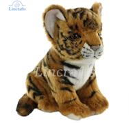 Hansa Plush - Tiger Baby Sitting Brown 18cmH (3421)