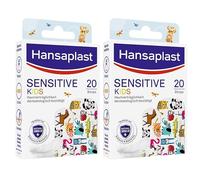 Hansaplast Children's Plasters Sensitive (40 Strips), Wound plasters with Cute Animal Motifs to Cheer up, painlessly Removable Set