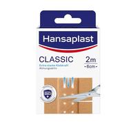 Hansaplast Classic Plasters (2 m x 6 cm), Cut to Size Wound Plasters with Extra Strong Adhesive Strength & Bacteria Shield, Flexible and Breathable Bandage Material