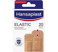 Hansaplast Elastic Plasters (20 Strips), Wound Plasters for Joints and Many Moving Body Points, Flexible Bandage Material with Extra Strong Adhesive Strength