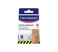 Hansaplast Extra Robust Waterproof Textile Plasters (16 Strips), Durable and Waterproof Plaster with Extra Strong Adhesion, Flexible and Breathable Wound Plasters