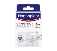 Hansaplast Sensitive Plasters (1 m x 6 cm), Cut to Size and Skin-Friendly Wound Plasters with Bacteria Shield & Secure Adhesion, Painless to Remove Plasters