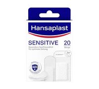 Hansaplast Sensitive Plasters (20 Strips), Skin-Friendly and Hypoallergenic Wound Plasters with Bacteria Shield and Safe Adhesive, Painless Removing Plasters