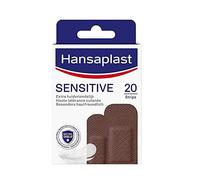 Hansaplast Sensitive Skin Tone Plasters Dark (20 Strips), Skin-friendly and Hypoallergenic Wound Plasters with Bacteria Shield & Secure Adhesion, Painlessly Removeable Plasters