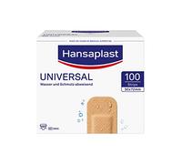 Hansaplast Universal Plasters (100 Strips), Dirt-Repellent and Water-Repellent Wound Plaster Set with Strong Adhesive Power & Bacteria Shield in Bulk Pack