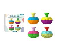 Hansber 4Pcs Silicone Thumb Rocker Fidget Toys for Adults Fun Textures Gadgets Durable Sturdy Weekend Multicolor One Size