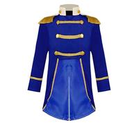 Hansber Kids Boys Prince Costume Master Tuxedo Tailcoat Jacket Halloween Carnival Cosplay Fancy Dress Up Royal Blue 2-3 Years