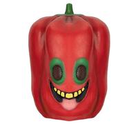 Hansber Latex Helmet for Adult Cosplay Props Realistic Rubber Fruit Head Masks Comical Holiday Party Bell Pepper One Size