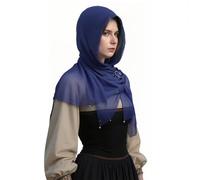 Hansber Medieval Renaissance Cowl Cloak Cape Viking Shawl Ghostly Fabric Creepy Cloth Drama Layer Night Accessory Blue One Size