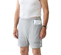 Hansber Unisex Pouch Underwear Adjustable Urine Bag Shorts Drainage Tube Management Pants with Pockets Grey S