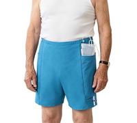 Hansber Unisex Pouch Underwear Adjustable Urine Bag Shorts Drainage Tube Management Pants with Pockets Light Blue S