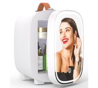 Hansburg Mini Fridge for Bedroom Mirror Skincare Cooler & Warmer Portable Small Refrigerator 4 Liter/6 can with 12v AC/DC/USB Option for Food, Drinks, Makeup, Dorm, Office and Car