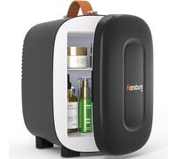 Hansburg Mini Fridge for Bedroom Skincare Cooler & Warmer Portable Small Refrigerator 4 Liter/6 can with 12v AC/DC/USB Option for Food, Drinks, Makeup, Dorm, Office and Car