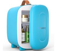 Hansburg Mini Fridge for Bedroom Skincare Cooler & Warmer Portable Small Refrigerator 4 Liter/6 can with 12v AC/DC/USB Option for Food, Drinks, Makeup, Dorm, Office and Car