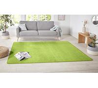 Hanse Home Nasty Runner-Fluffy Short Pile Rug Colours for Dining, Living, Children's Room, Hallway, Bedroom, Kitchen-Plain Green, 80 x 150 cm, Polypropylene