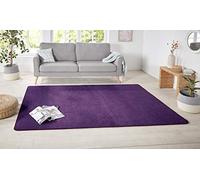 Hanse Home Nasty Runner-Fluffy Short Pile Rug Colours for Dining, Living, Children's Room, Hallway, Bedroom, Kitchen-Plain Purple, 80 x 150 cm, Polypropylene