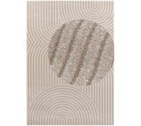 THE RUGS Soft Short Pile Rug Runner Panglao Polyester Polypropylene High Low in Beige | Size: 120 cm x 170 cm THE RUGS Beige 120 cm x 170 cm