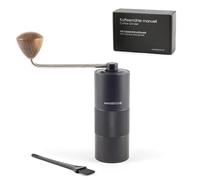 Hanseküche Coffee Grinder - Manual Coffee Grinder with Precision Stainless Steel Grinder and Wooden Handle - Cone Grinder for Espresso, Espresso Grinder, Stainless Steel (Black)