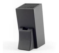 Hanseküche Knife Block - Knife Holder without Knives Made of Wood Knife Board Black Bristle Insert Dark Insert High Quality Empty Large Square Unequipped (Rubber Wood, Square Slanted)