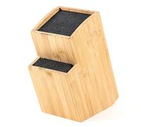 Hanseküche Knife Block, Universal Slotless Knife Holder Without Knives, Two-Tier Bristle Inserts, FSC-Certified Bamboo, 26 cm Height, 12 cm Width, Countertop Kitchen Storage