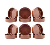 Hanseküche Tapas Bowls Set in Brown, Casserole Dish, Cazuela Bowls, 200 ml Volume, Diameter of 12.5 cm, Clay Dessert Bowls, Mediterranean Bowls, Traditional Spanish Pottery (12)