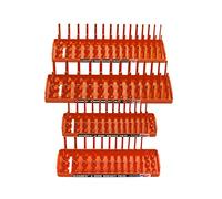 Hansen Global 3 Row Socket Holder, Orange, Pack of 4 (92005)