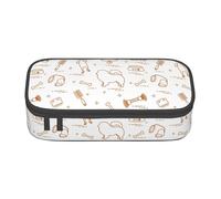 hansgo Pattern of Silhouette Chow-Chow Dog Large Pencil Case with Zipper Compartments Stationery Pencil Bag for Kids Teens Students School Supplies