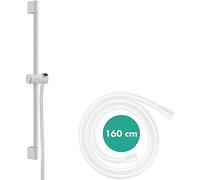 Hansgrohe 24400700 Unica bar Pulsify S 65 cm with Push Slider and Isiflex Hose 160 cm, matt White, Shower Rail 65cm