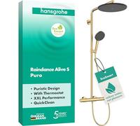 Shower Column Hansgrohe Raindance Alive S Puro 300, 1 Spray, EcoSmart, Ecostat Element Polished Gold Optic 24593990