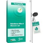 hansgrohe 24601000 Raindance Alive Select S Set 125 3jet EcoSmart bar Unica E Puro 90 cm and Easy Slide Hand Shower Holder, Chrome
