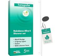 hansgrohe 24601700 Raindance Alive Select S Set 125 3jet EcoSmart bar Unica E Puro 90 cm and Easy Slide Hand Shower Holder, Matt White