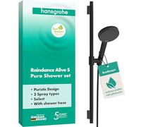 hansgrohe 24602670 Raindance Alive Select Set 125 3jet EcoSmart with Shower bar Unica S Puro 65 cm, Matt Black