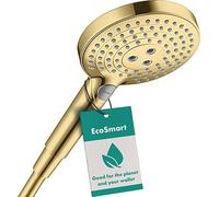 hansgrohe 26531990 Raindance Select S Hand Shower 120 3 Jet EcoSmart 9 l/min Polished Gold Optic, 3 Water-Saving Sprays