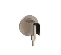 hansgrohe 26888821 FixFit S Handshower Holder in Brushed Nickel Wall Outlet Round