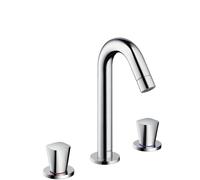 hansgrohe 71133000 Logis 3-Hole Basin Tap 150, Pop-Up Waste, Chrome, Silver