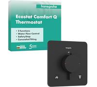 hansgrohe 33713670 Ecostat Comfort Q Thermostat for Concealed Installation for 2 Functions, Matt Black