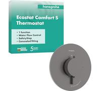 hansgrohe 33714340 Ecostat Comfort S Thermostat for Concealed Installation for 1 Function, Brushed Black Chrome